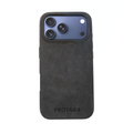 PROTARA Alcantara iPhone 17 Pro Max suojakotelo - Midnight Jet Black (keskiyönmusta)