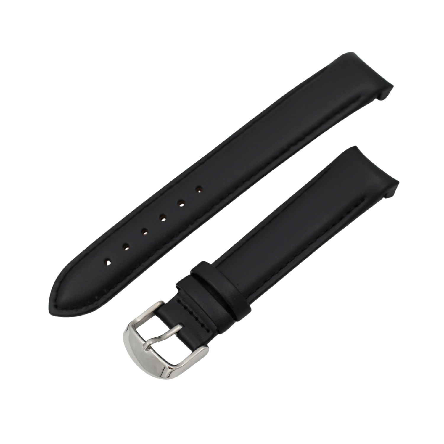 Täysin musta matta Kaareva musta nahkahihna