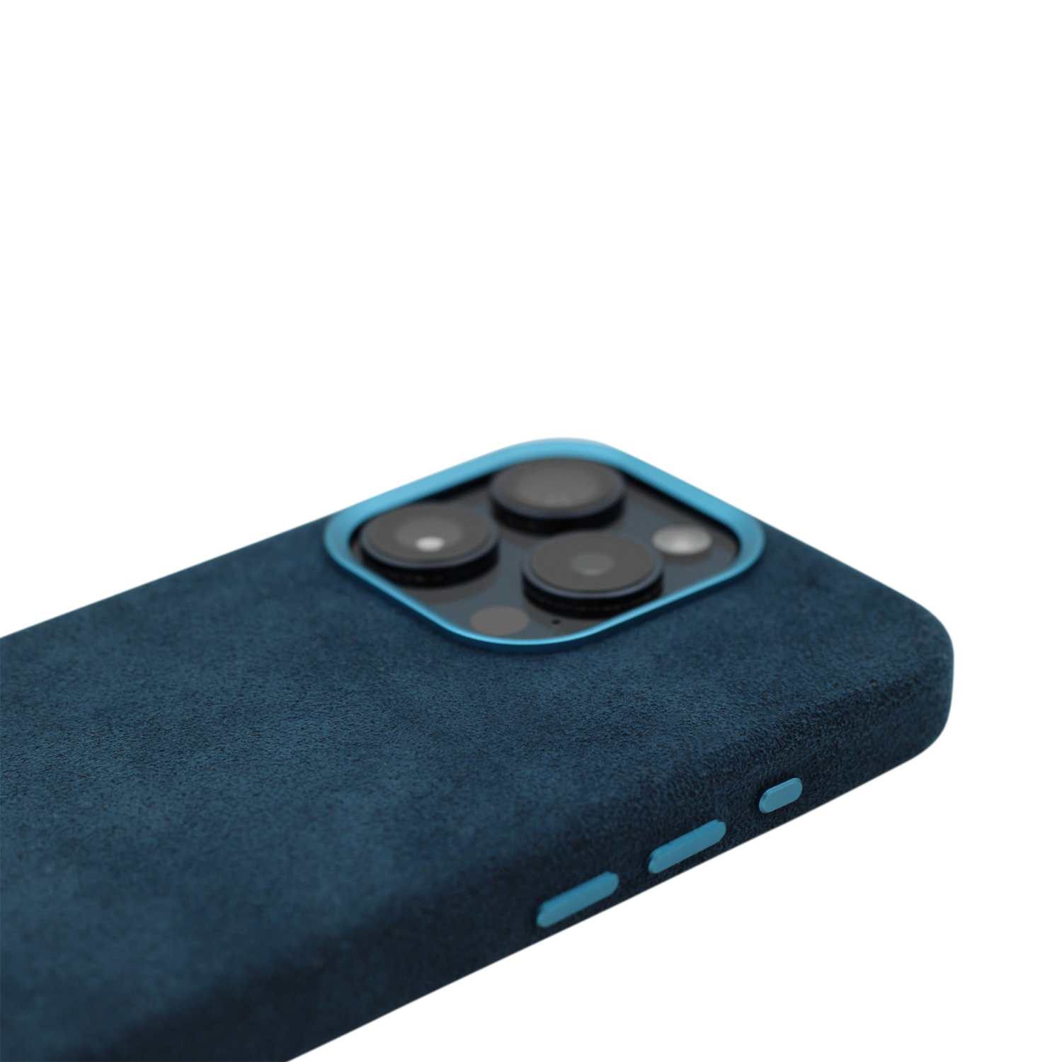 PROTARA Alcantara iPhone 15 Pro Max suojakuori - Ocean Voyage Blue - Ocean Voyage Blue - sininen