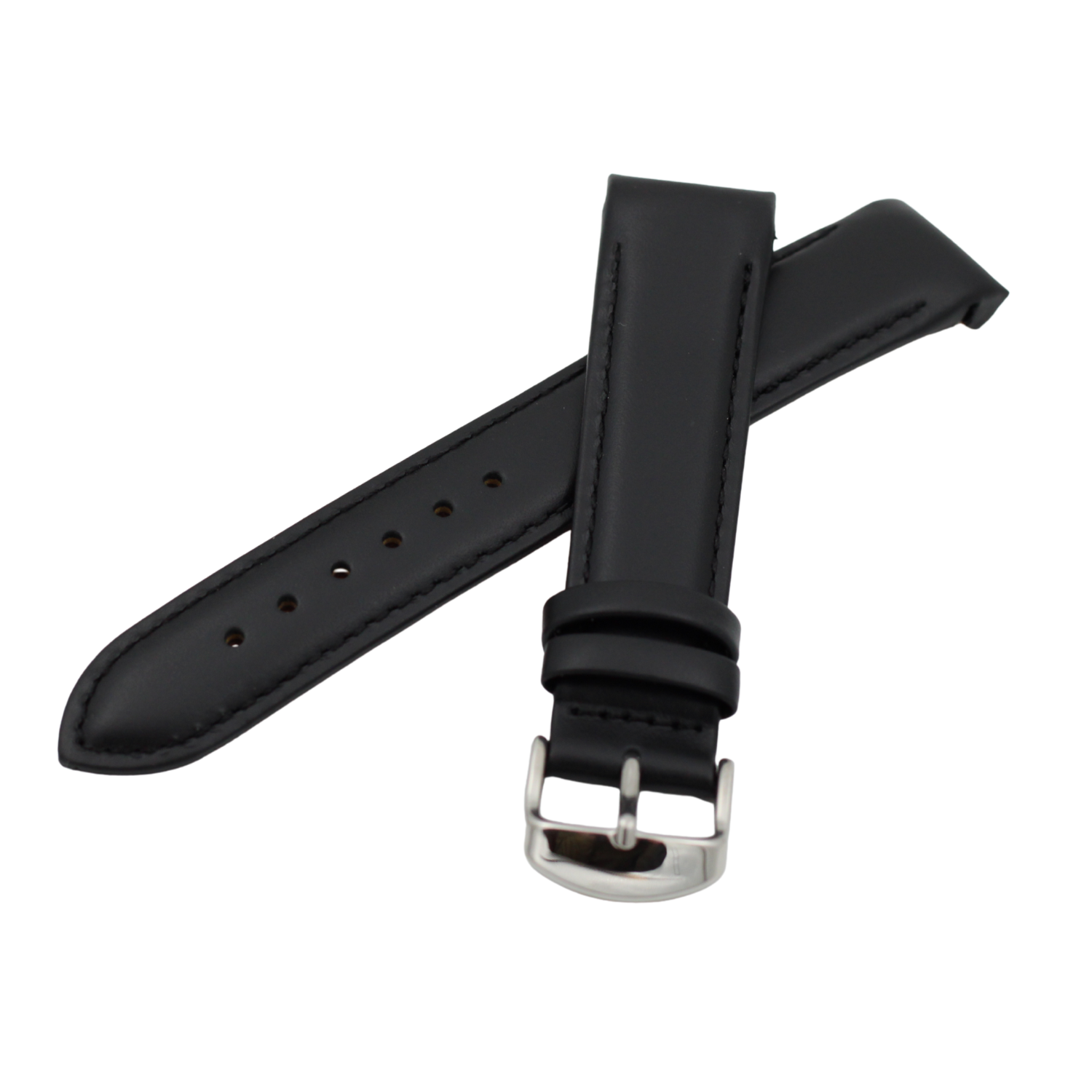 Täysin musta matta Kaareva musta nahkahihna