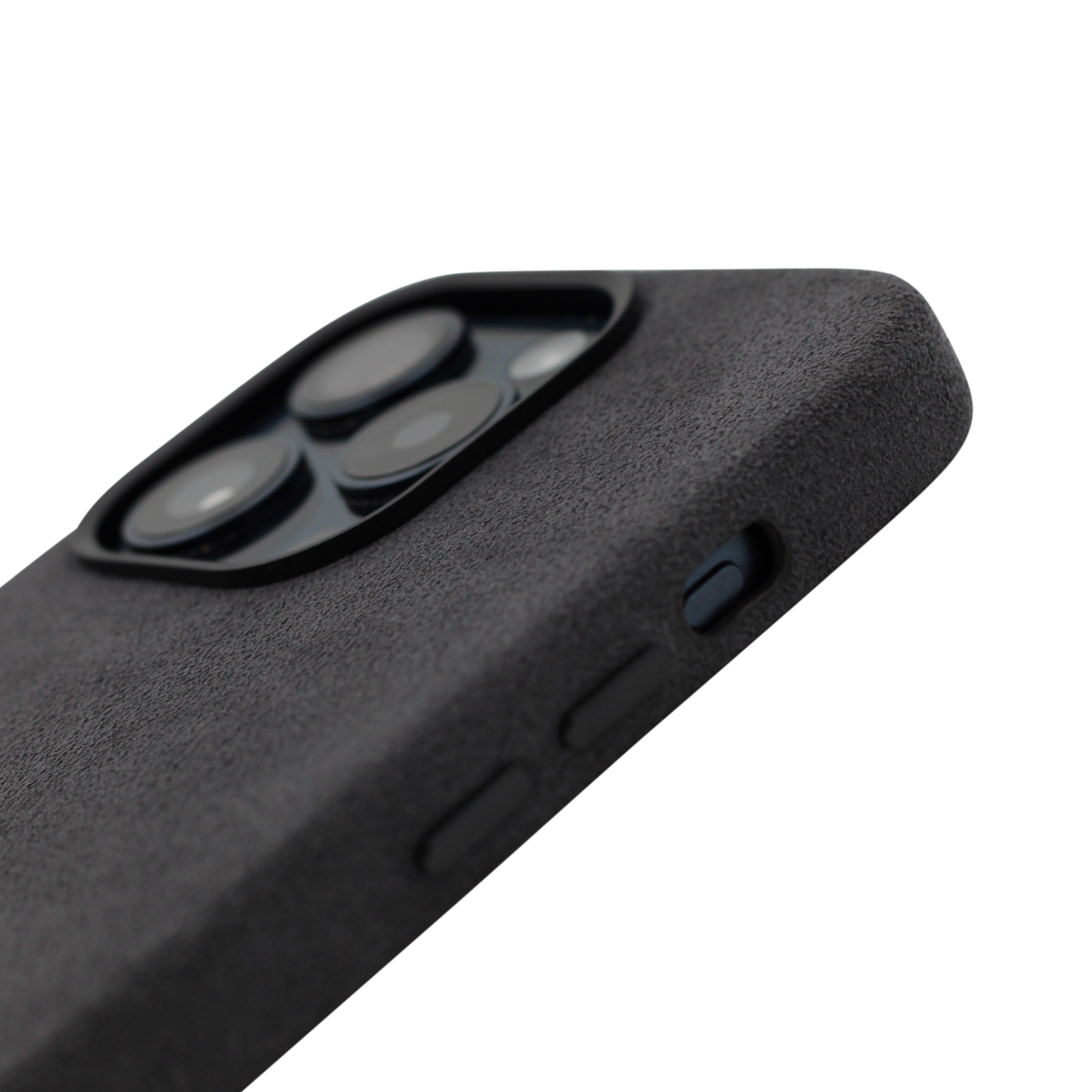 PROTARA Alcantara iPhone 14 Pro suojakuori - Midnight Jet Black - keskiyönmusta