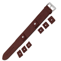Pohjan nahkahihna - 32 mm Tummanruskea Buffalo Grain, jossa on vaihdettavat kiinnikkeet