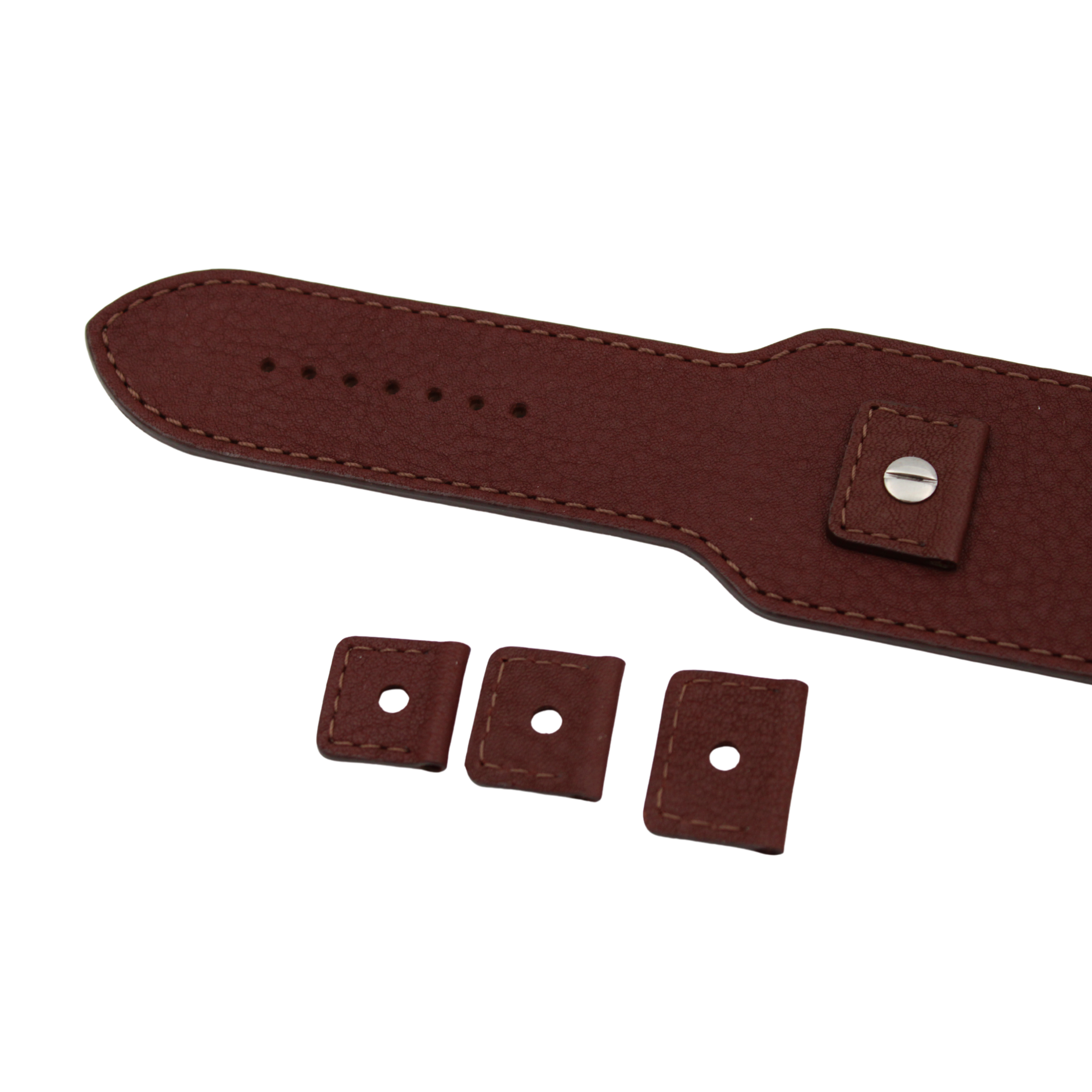 Pohjan nahkahihna - 45 mm Tummanruskea Buffalo Grain, jossa on vaihdettavat kiinnikkeet