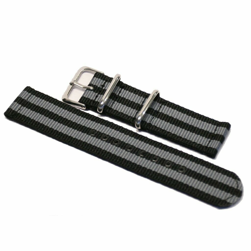 Nailonhihna 2-osainen Musta/harmaa