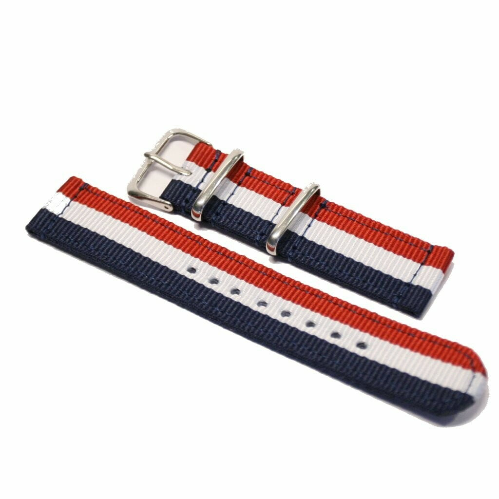 Nailonhihna 2-osainen Punainen/valkoinen/sininen