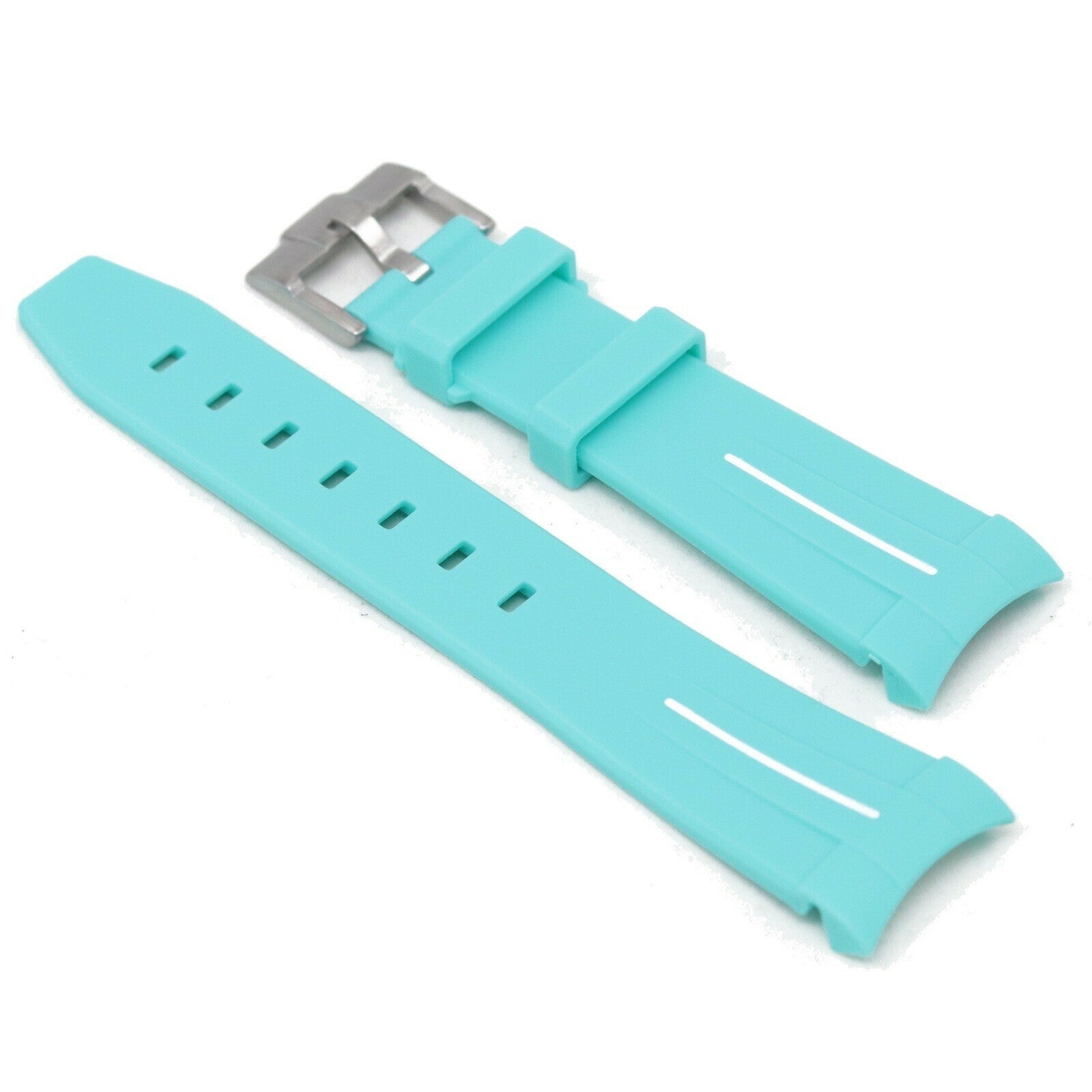 Kuminauha Kaareva 22mm Tiffany sininen/valkoinen