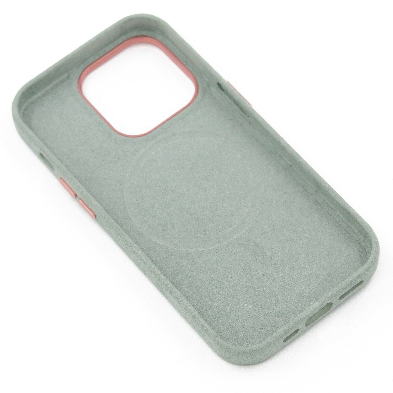 iPhone 14 pro Alcantara Magsafe kotelo vaaleanvihreä