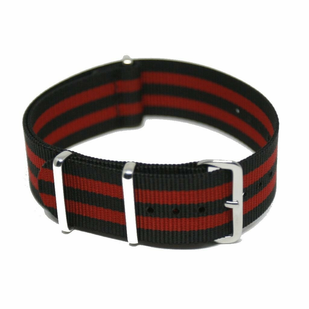 NATO hihna 18MM Musta/punainen