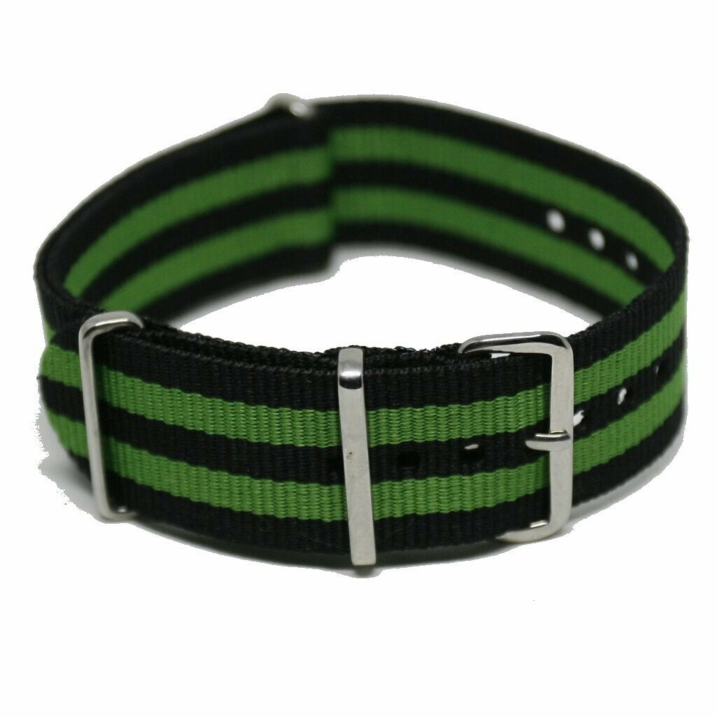 NATO hihna 24MM Musta/vihreä