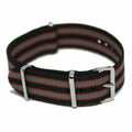 NATO hihna 24MM Musta/punainen/harmaa