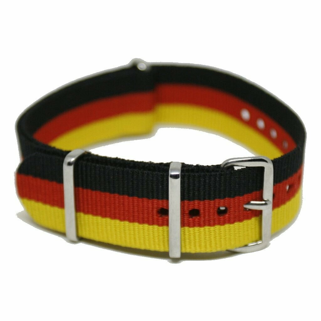 NATO hihna 20MM Musta/punainen/keltainen (Saksa)