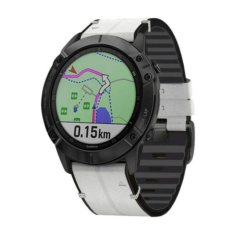 Garmin Quickfit Nahka/kumi hihna Valkoinen Quickfit