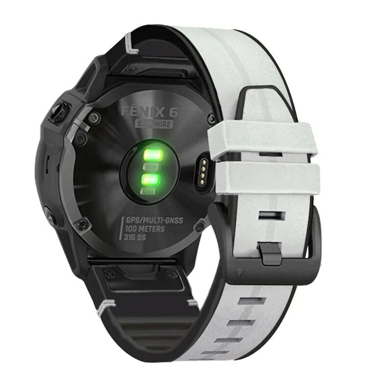 Garmin Quickfit Nahka/kumi hihna Valkoinen Quickfit