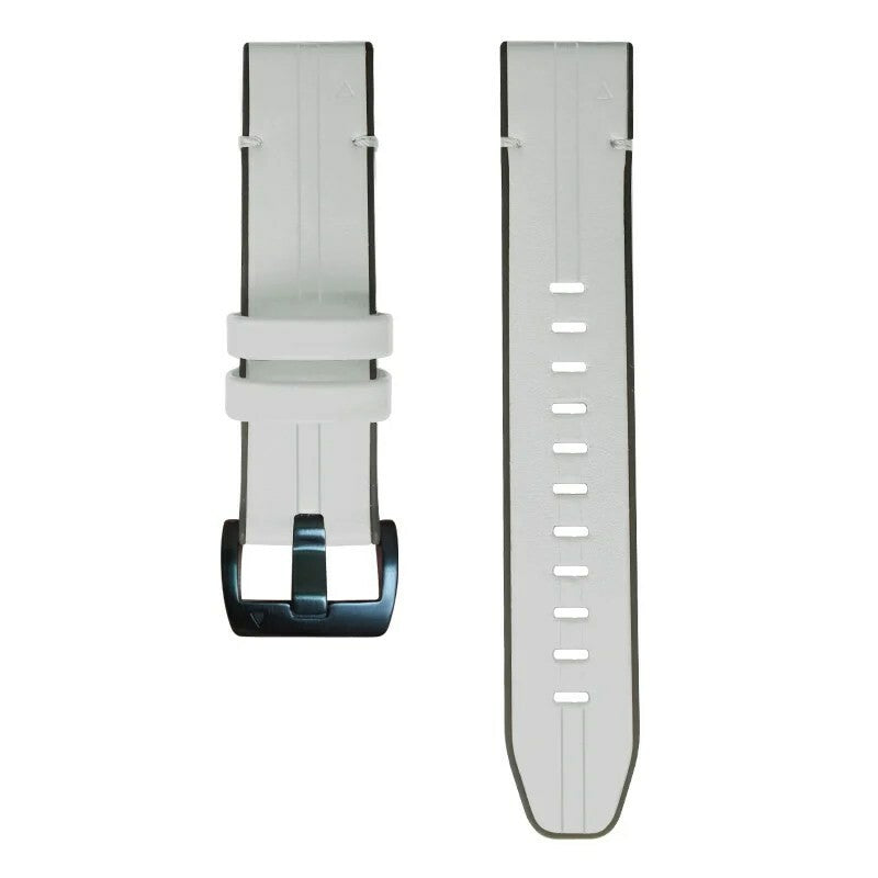 Garmin Quickfit Nahka/kumi hihna Valkoinen Quickfit
