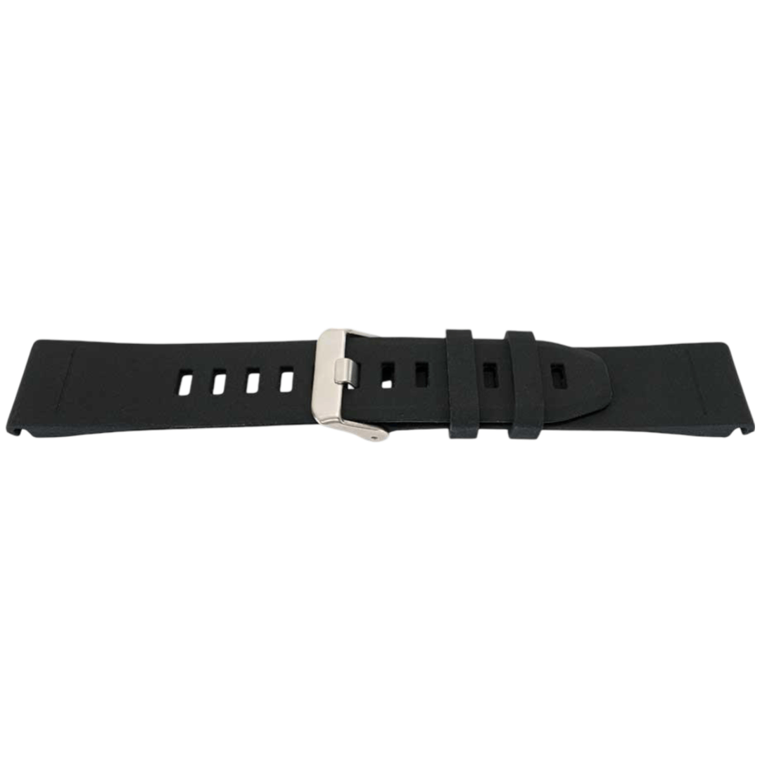22MM QuickFit silikonihihna hopeisella soljella Garmin Fenix 5 / Forerunner Black -laitteelle