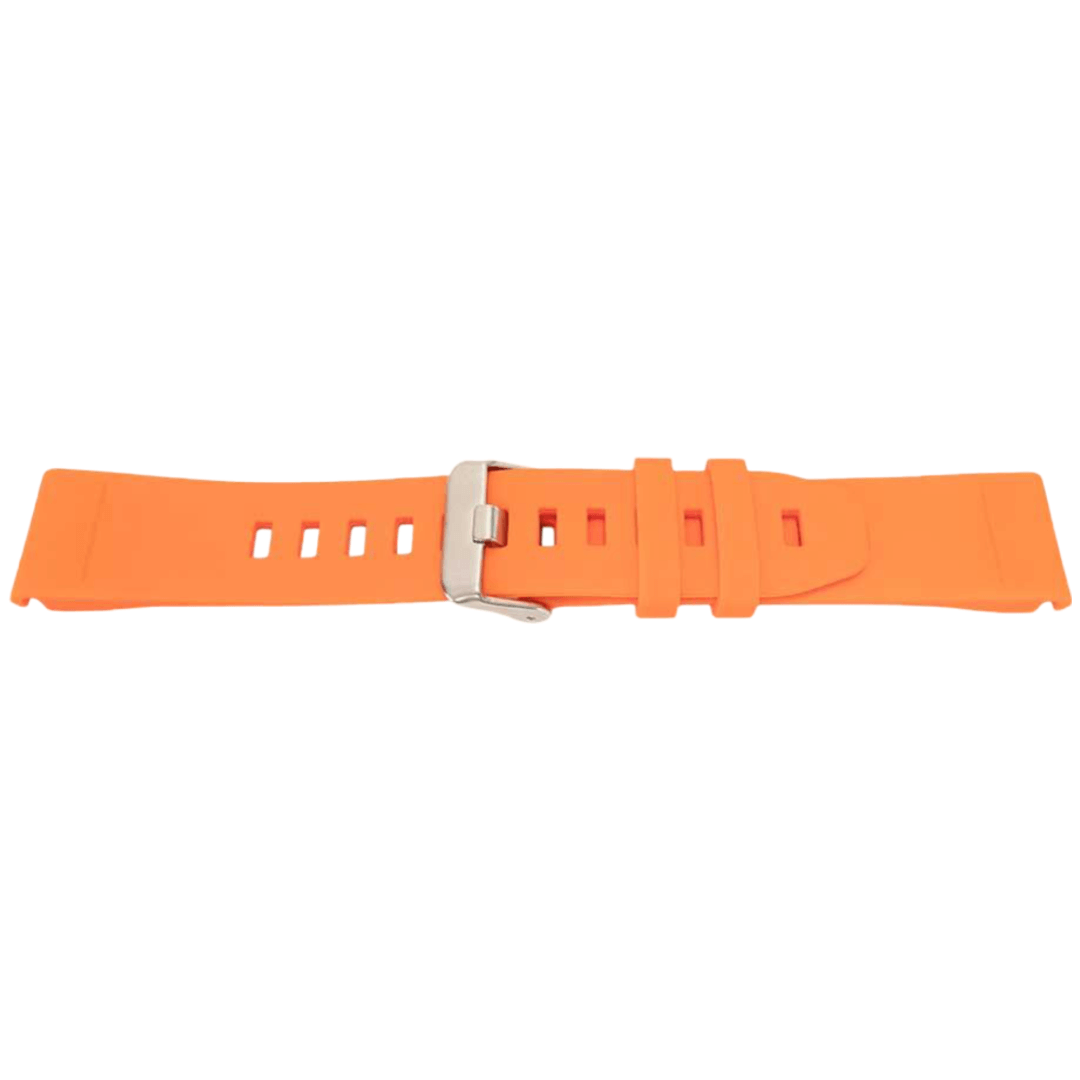 22MM QuickFit silikonihihna hopeisella soljella Garmin Fenix 5 / Forerunnerille oranssissa värissä