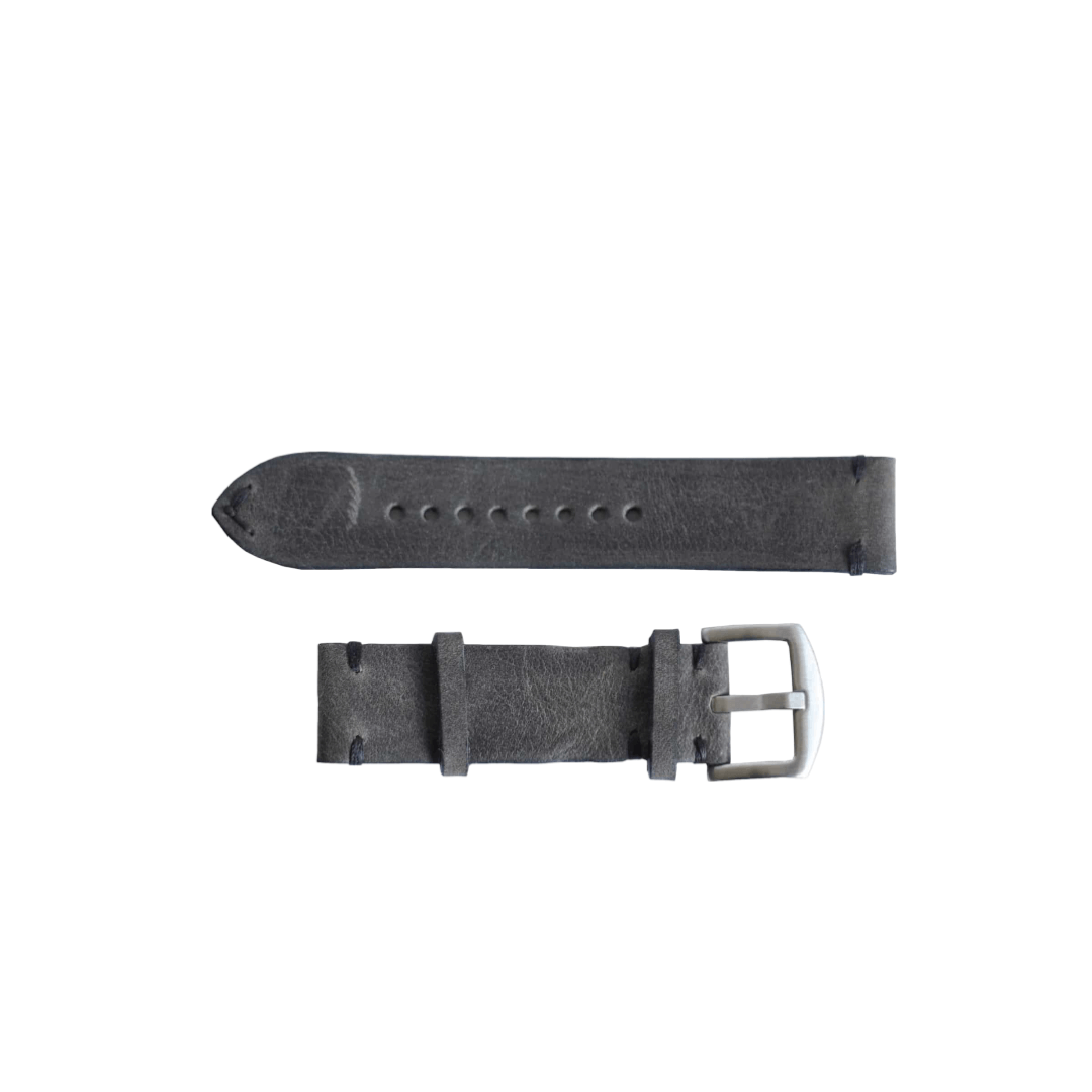 Harmaa nahkahihna mustilla yksityiskohdilla - Martu Leather