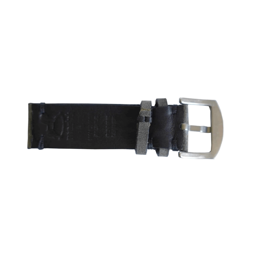 Harmaa nahkahihna mustilla yksityiskohdilla - Martu Leather