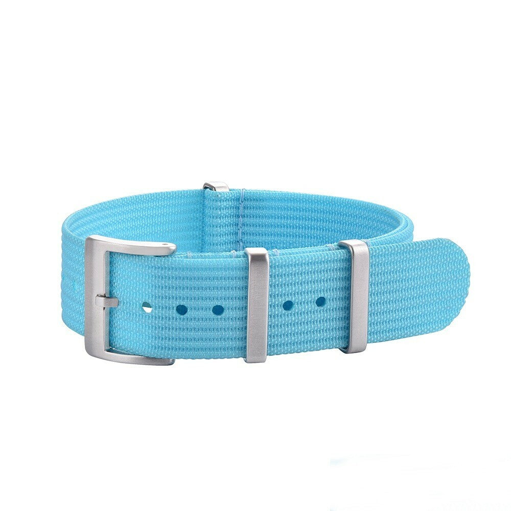 Ribbed Nato hihna Vaaleansininen