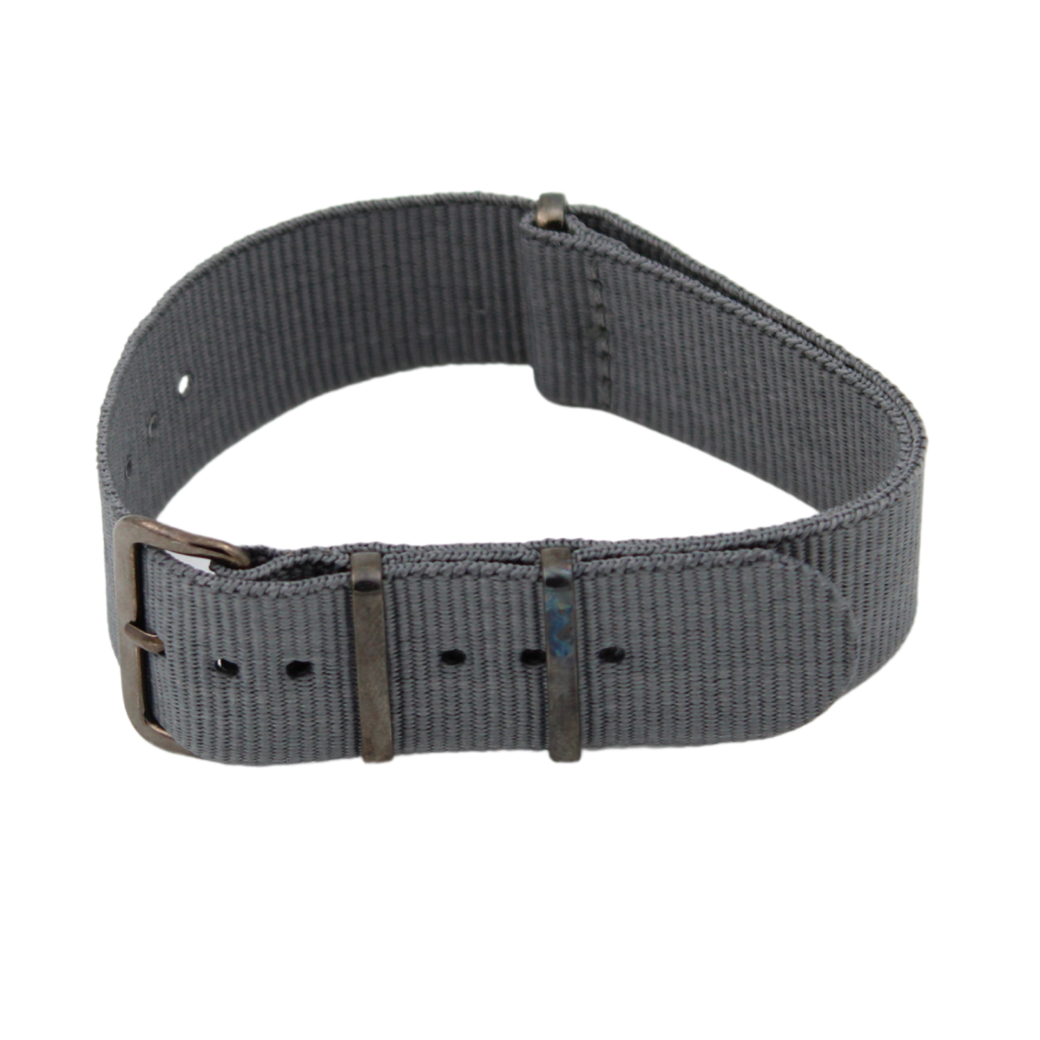 Harmaa nato-hihna, jossa on gunmetal-solki