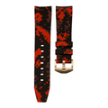 Horus 21mm kaareva kumihihna - Punainen digi camouflage hihna kultaisella soljella - Punainen digi camouflage hihna kultaisella soljella