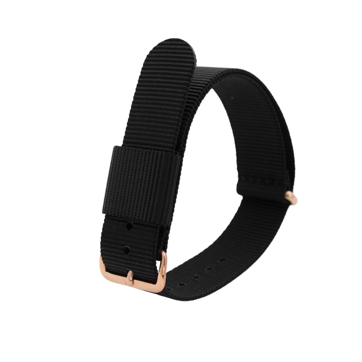 Nato hihna Rosegold Musta 20mm