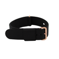 Nato hihna Rosegold Musta 20mm