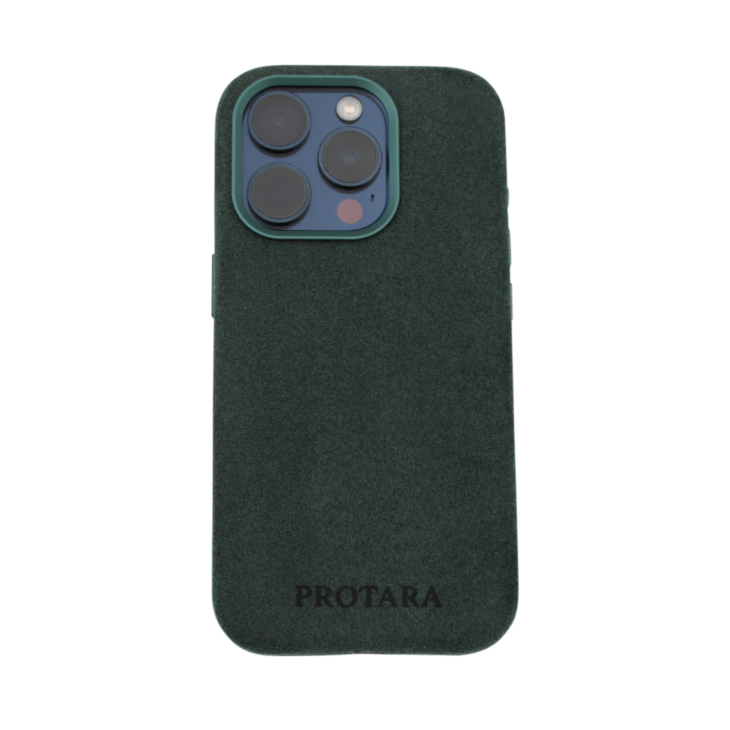 PROTARA Alcantara iPhone 15 Pro suojakotelo - Expedition Green - vihreä