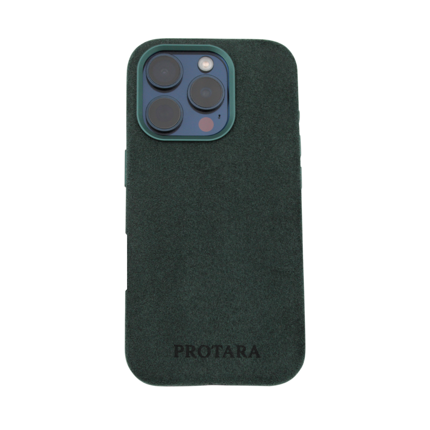 PROTARA Alcantara iPhone 16 Pro suojakotelo - Expedition Green - vihreä