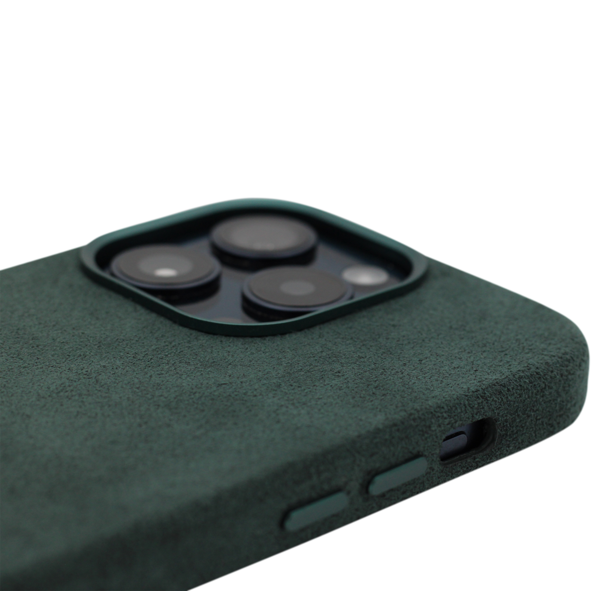 PROTARA Alcantara iPhone 14 Pro suojakotelo - Expedition Green - vihreä