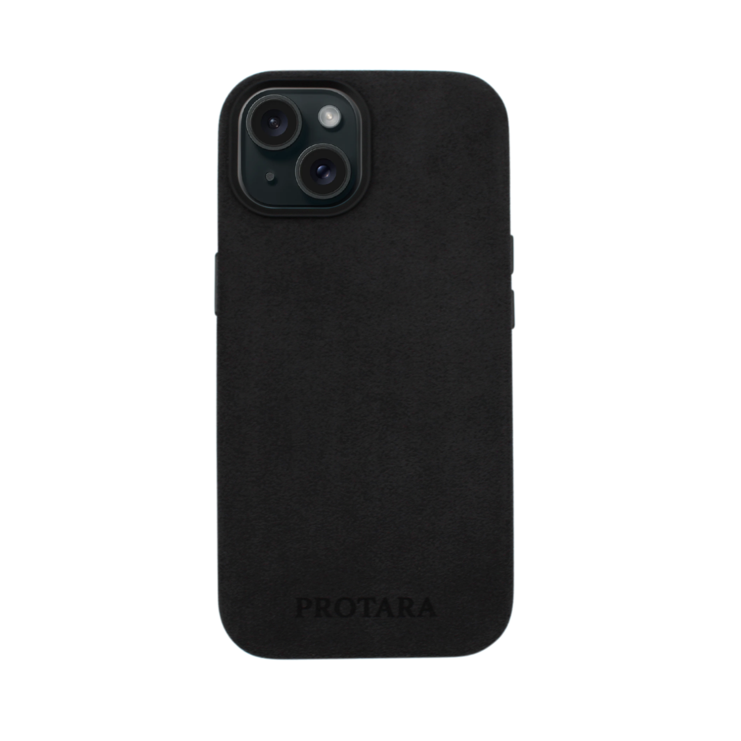 PROTARA Alcantara iPhone 15 suojakotelo - Midnight Jet Black