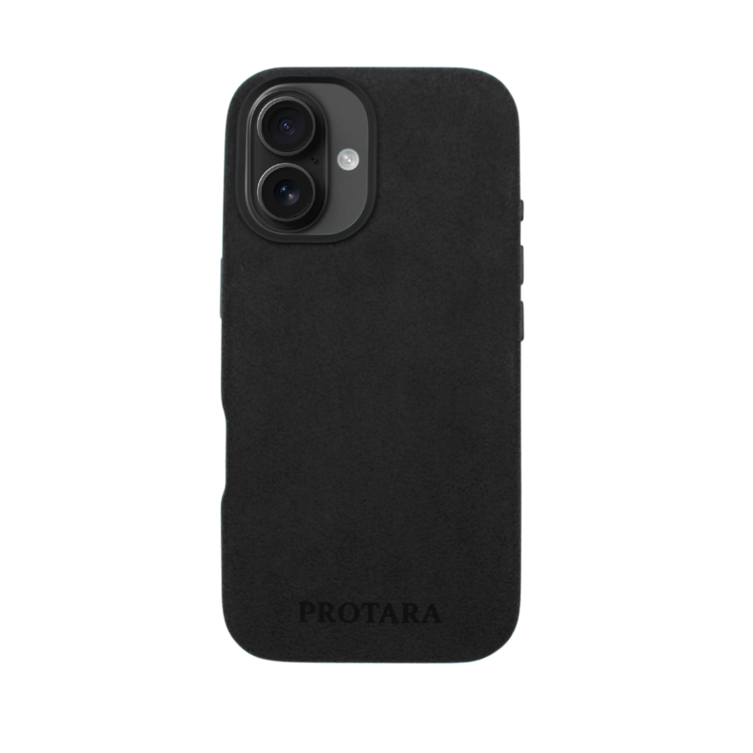 PROTARA Alcantara iPhone 16 suojakotelo - Midnight Jet Black
