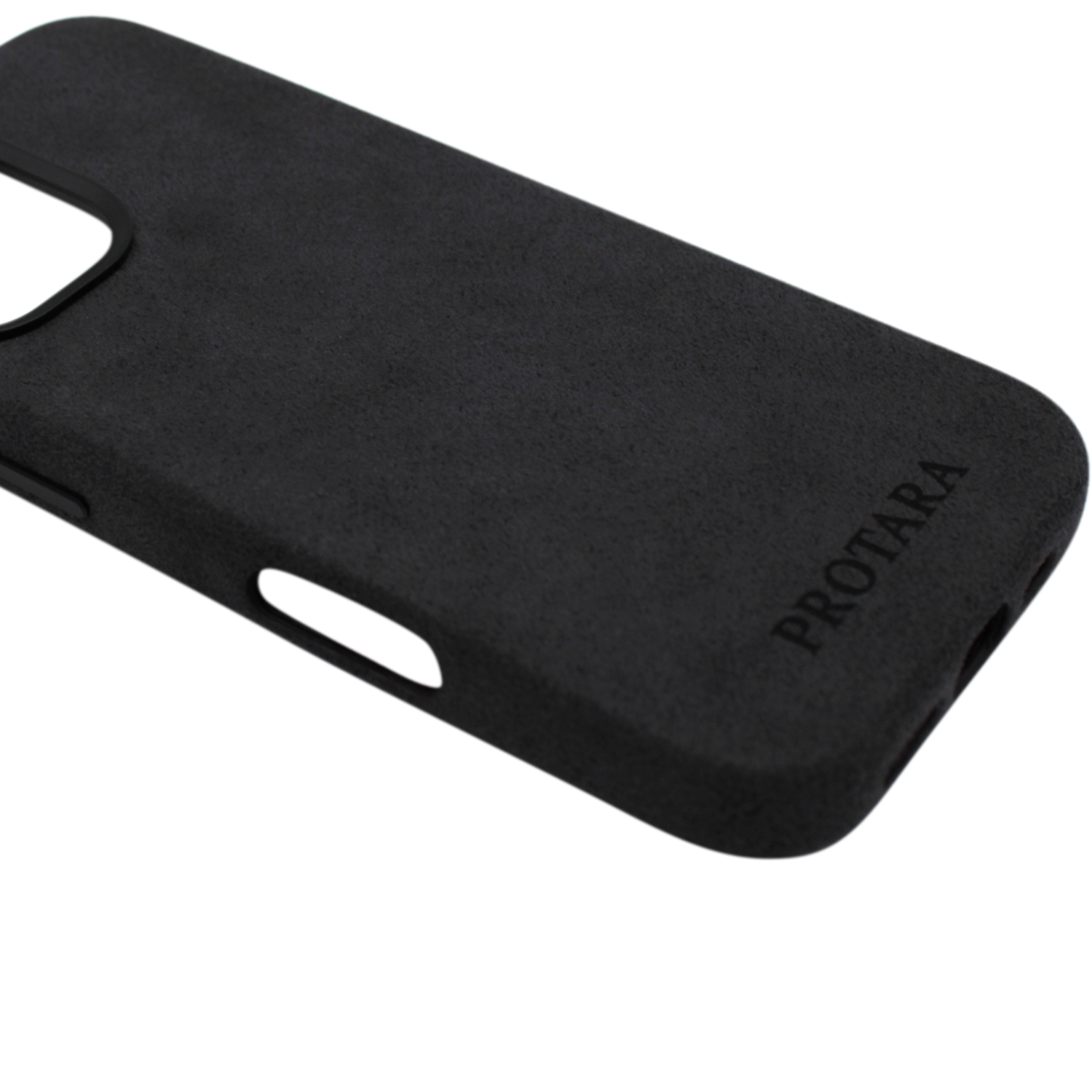 PROTARA Alcantara iPhone 16 suojakotelo - Midnight Jet Black