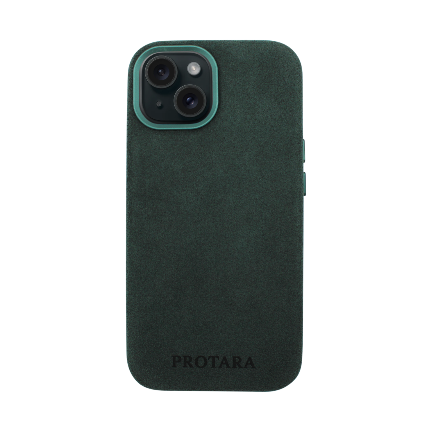PROTARA Alcantara iPhone 15 suojakotelo - Expedition Green - vihreä